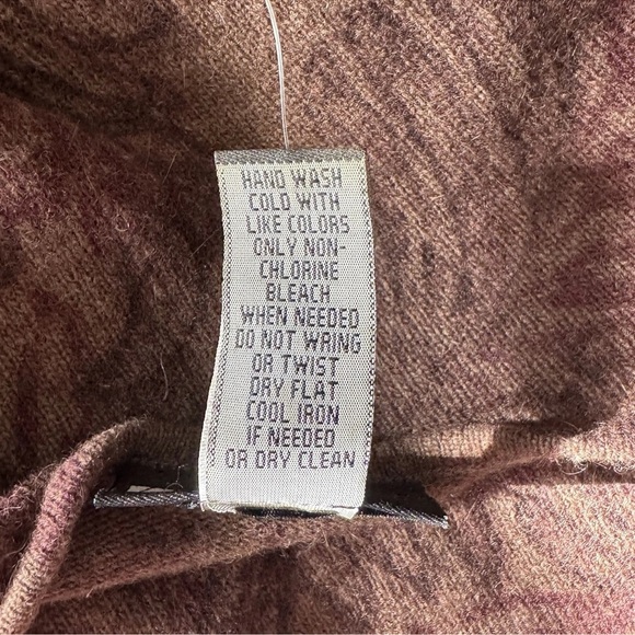 Carole Little Angora Lambswool Cardigan Sweater Brown Burgundy Paisley 1X NWOT - Picture 5 of 5